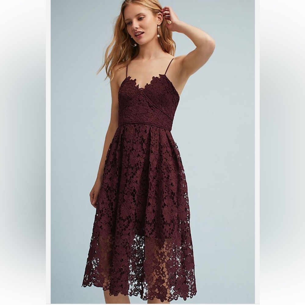 ANTHROPOLOGIE DONNA MORGAN RENATA LACE DRESS- SIZE 4